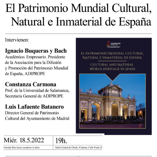 Presentación del Libro EL PATRIMONIO MUNDIAL CULTURAL, NATURAL E INMATERIAL DE ESPAÑA